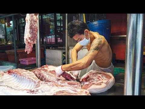 Thailand The Ultimate knife Skills 2021 – Fast Butcher an Entire Pig | วิธีการ ชำแหละหมูมืออาชีพ