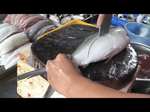 Amazing Super Fast Precise Fish Cutting Skills -Taiwan Seafood Milkfish