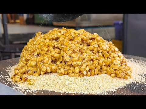 Amazing Skills !! Thai Handmade Peanut Candy Freshly Made – Thailand Street Food