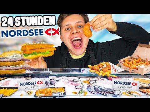 24 STUNDEN NUR BEI NORDSEE ESSEN🐟🍤(SELBSTEXPERIMENT MIT ÄLTESTER FAST FOOD FILIALE DEUTSCHLANDS 😲)