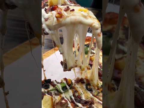 Cheese Pizza with Beef – Korean Street Food #shorts