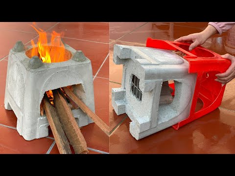 Creative Firewood Stove From Plastic Chairs – Self-Made Ideas From Cement