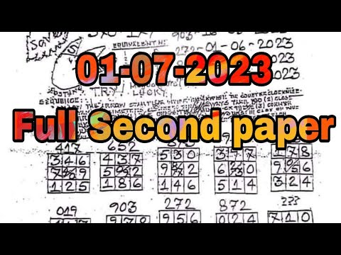 Thailand Lottery Full 2nd Paper Open 01/07/2023 | Thai Lottery First Paper Open