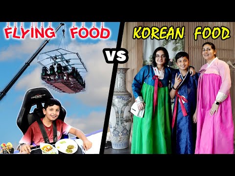 FLYING FOOD vs KOREAN FOOD | Family Travel Vlog to Delhi | Aayu and Pihu Show