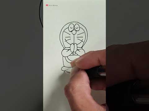 Sketching Doraemon with a pen ร่างภาพโดเรม่อนด้วยปากกา