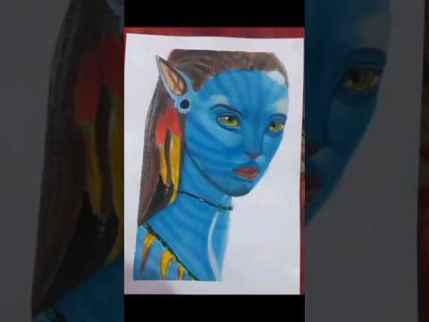 Avatar 2 Neytiri drawing // realstic drawing avatar movie#avatar #viral #shourts #short