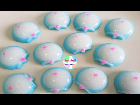 วิธีทำโดเรม่อน – How to make Doraemon jelly with silicone mold | วุ้นแฟนซี